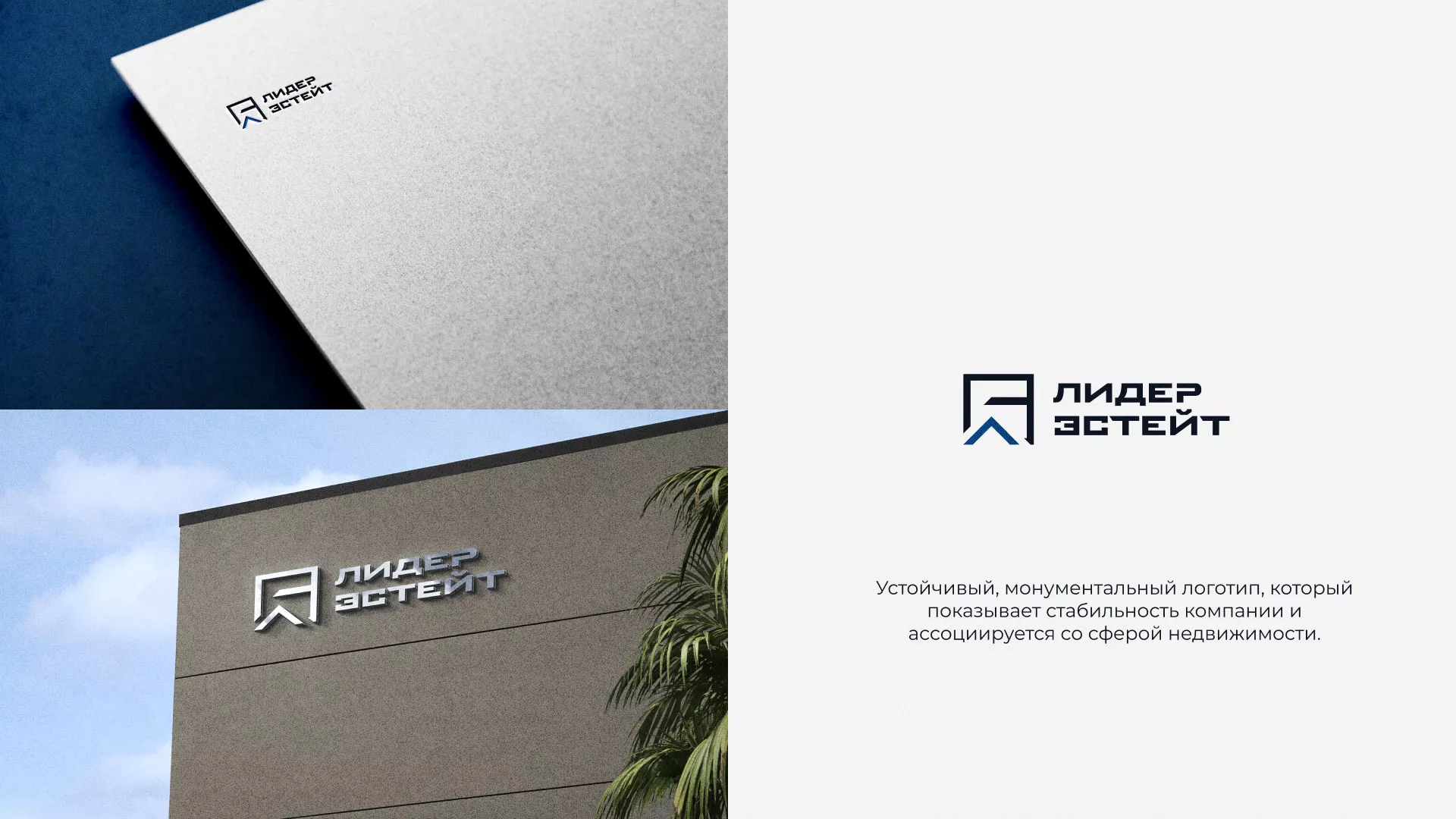 Разработка логотипа агентства недвижимости «Лидер Эстейт» в Черноголовке